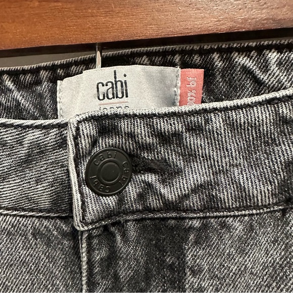 CAbi 100% Boyfriend Jeans Smoke Grey Acid Wash 4329 Size 10 Cotton Women - Picture 3 of 11